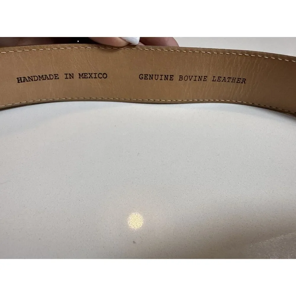 Tecovas Tan Suede Leather Belt Genuine Bovine Leather Handmade in Mexico Size34